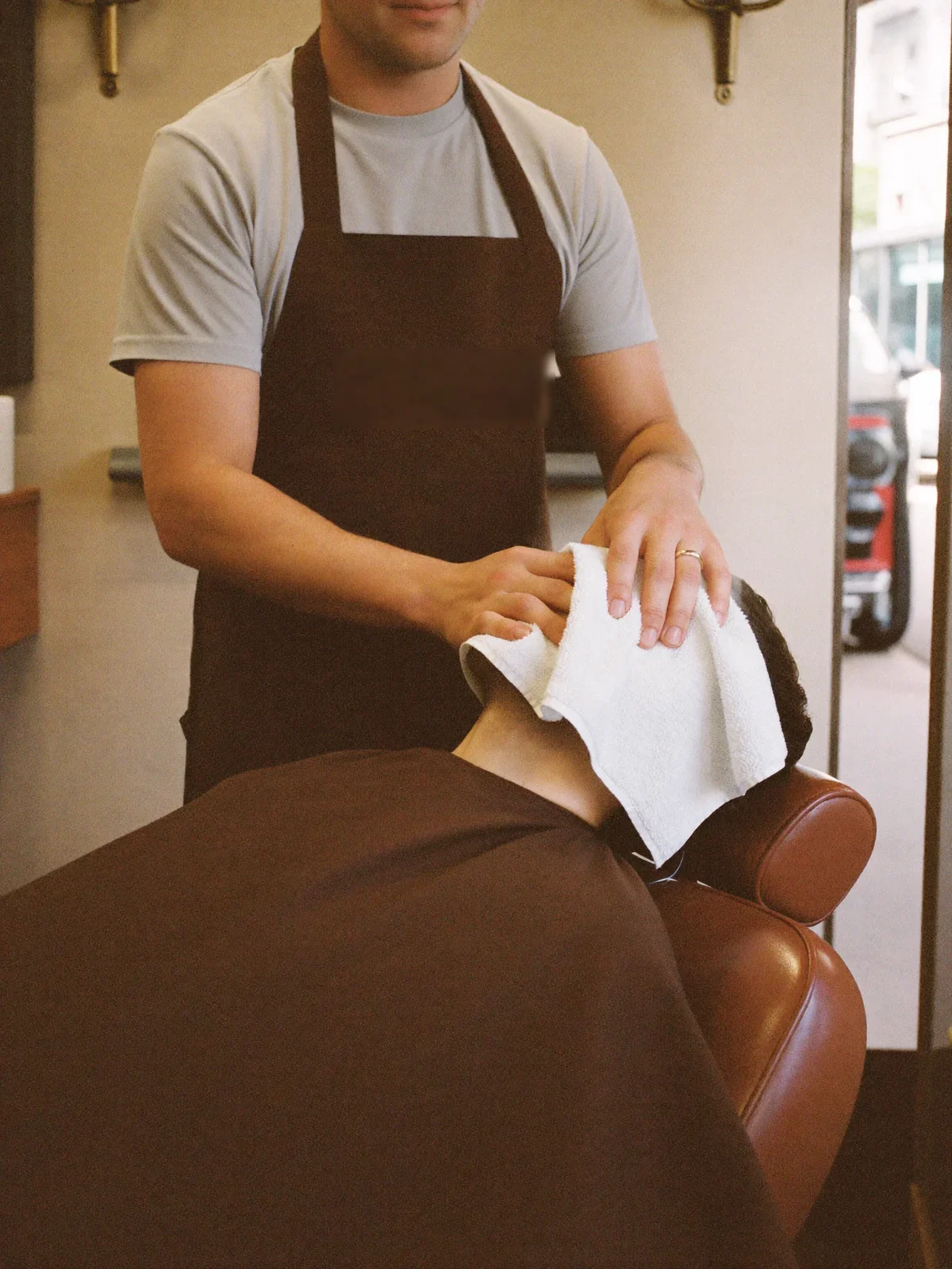 The hot towel — where the ritual starts