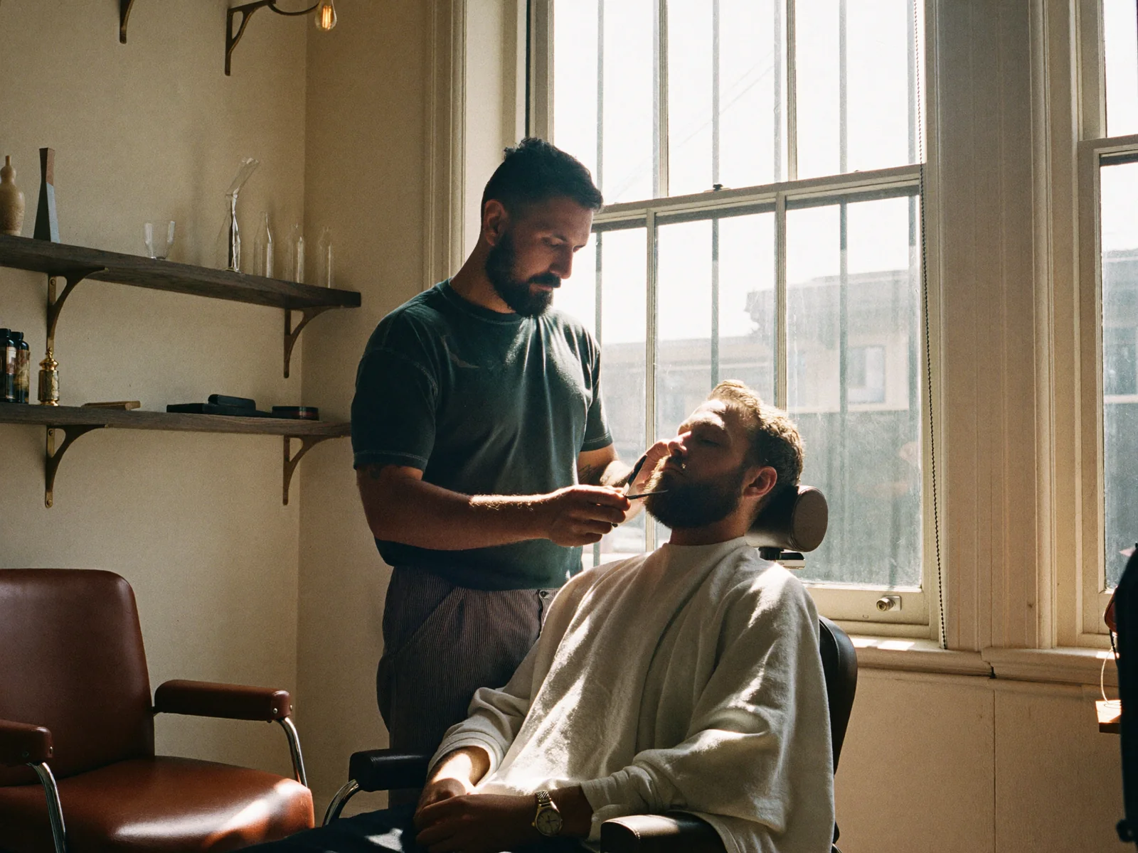 Beard work in the window light